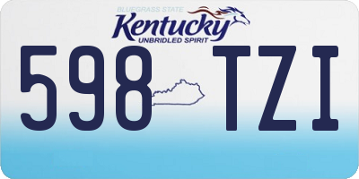 KY license plate 598TZI