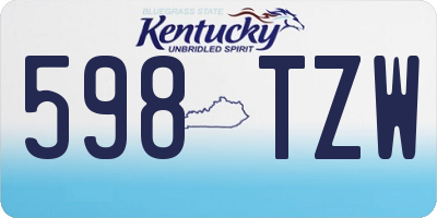 KY license plate 598TZW