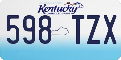KY license plate 598TZX