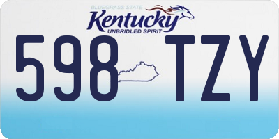 KY license plate 598TZY