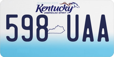 KY license plate 598UAA