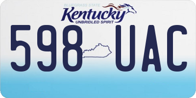 KY license plate 598UAC