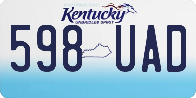 KY license plate 598UAD