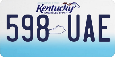 KY license plate 598UAE
