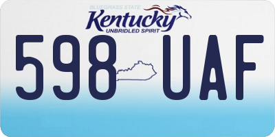 KY license plate 598UAF