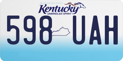 KY license plate 598UAH