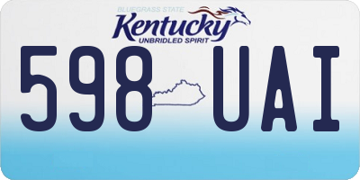 KY license plate 598UAI