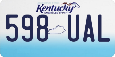 KY license plate 598UAL