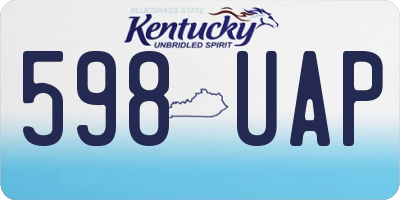 KY license plate 598UAP