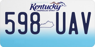 KY license plate 598UAV