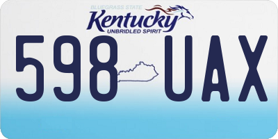 KY license plate 598UAX