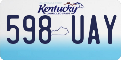 KY license plate 598UAY