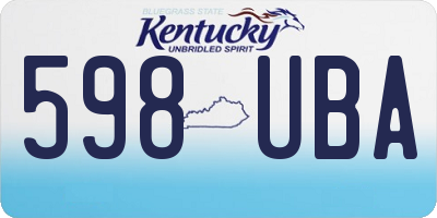 KY license plate 598UBA
