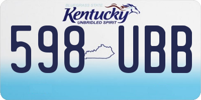 KY license plate 598UBB