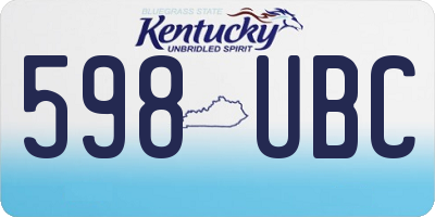 KY license plate 598UBC