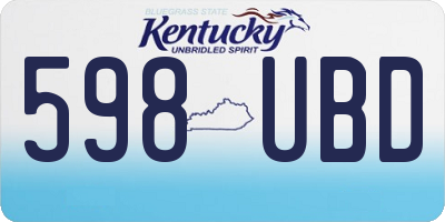 KY license plate 598UBD