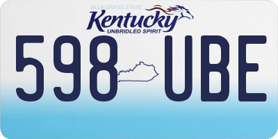 KY license plate 598UBE