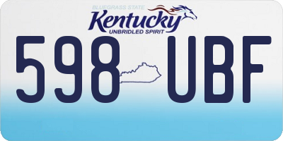 KY license plate 598UBF