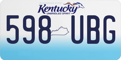 KY license plate 598UBG