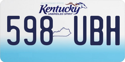 KY license plate 598UBH