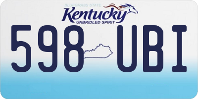 KY license plate 598UBI