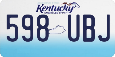 KY license plate 598UBJ