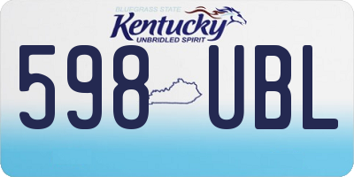 KY license plate 598UBL