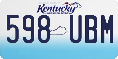 KY license plate 598UBM