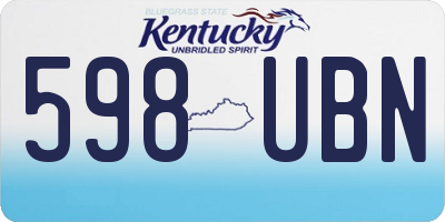 KY license plate 598UBN