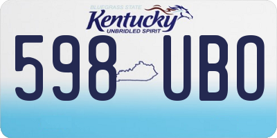 KY license plate 598UBO