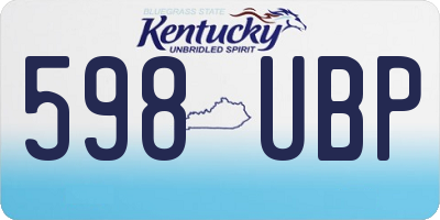 KY license plate 598UBP