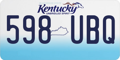 KY license plate 598UBQ
