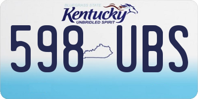 KY license plate 598UBS