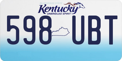 KY license plate 598UBT