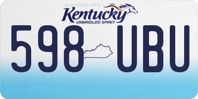 KY license plate 598UBU