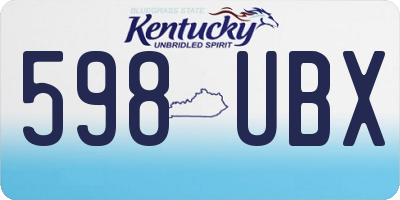 KY license plate 598UBX