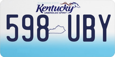 KY license plate 598UBY
