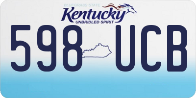 KY license plate 598UCB