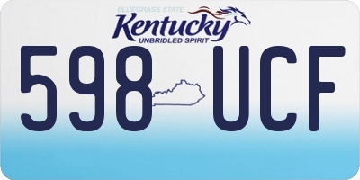 KY license plate 598UCF