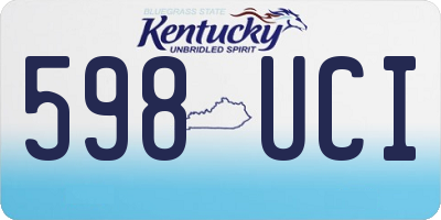 KY license plate 598UCI