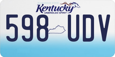 KY license plate 598UDV