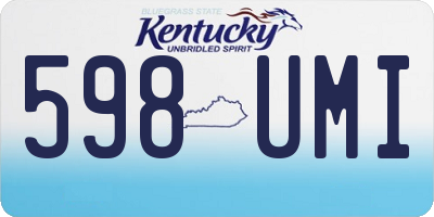 KY license plate 598UMI