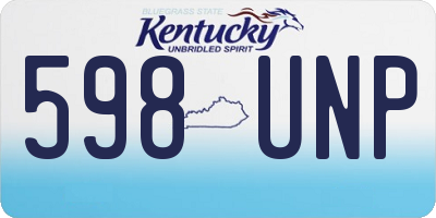 KY license plate 598UNP