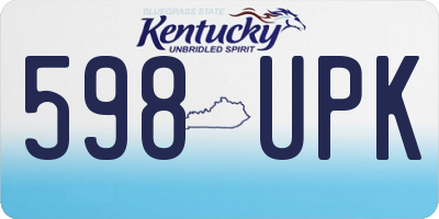 KY license plate 598UPK