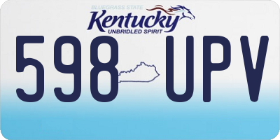 KY license plate 598UPV