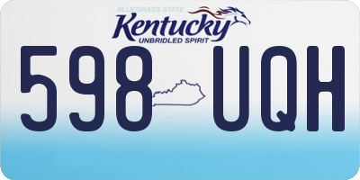KY license plate 598UQH
