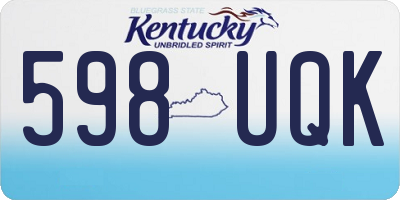KY license plate 598UQK