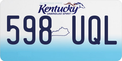 KY license plate 598UQL