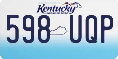 KY license plate 598UQP