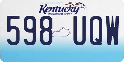 KY license plate 598UQW